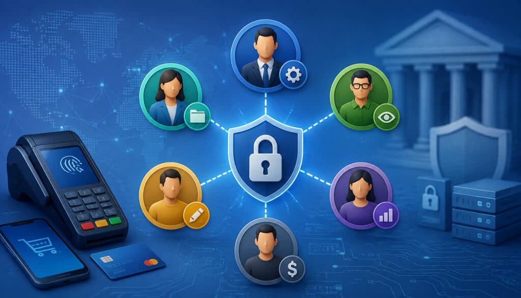Role-based access control securing payment systems and user permissions